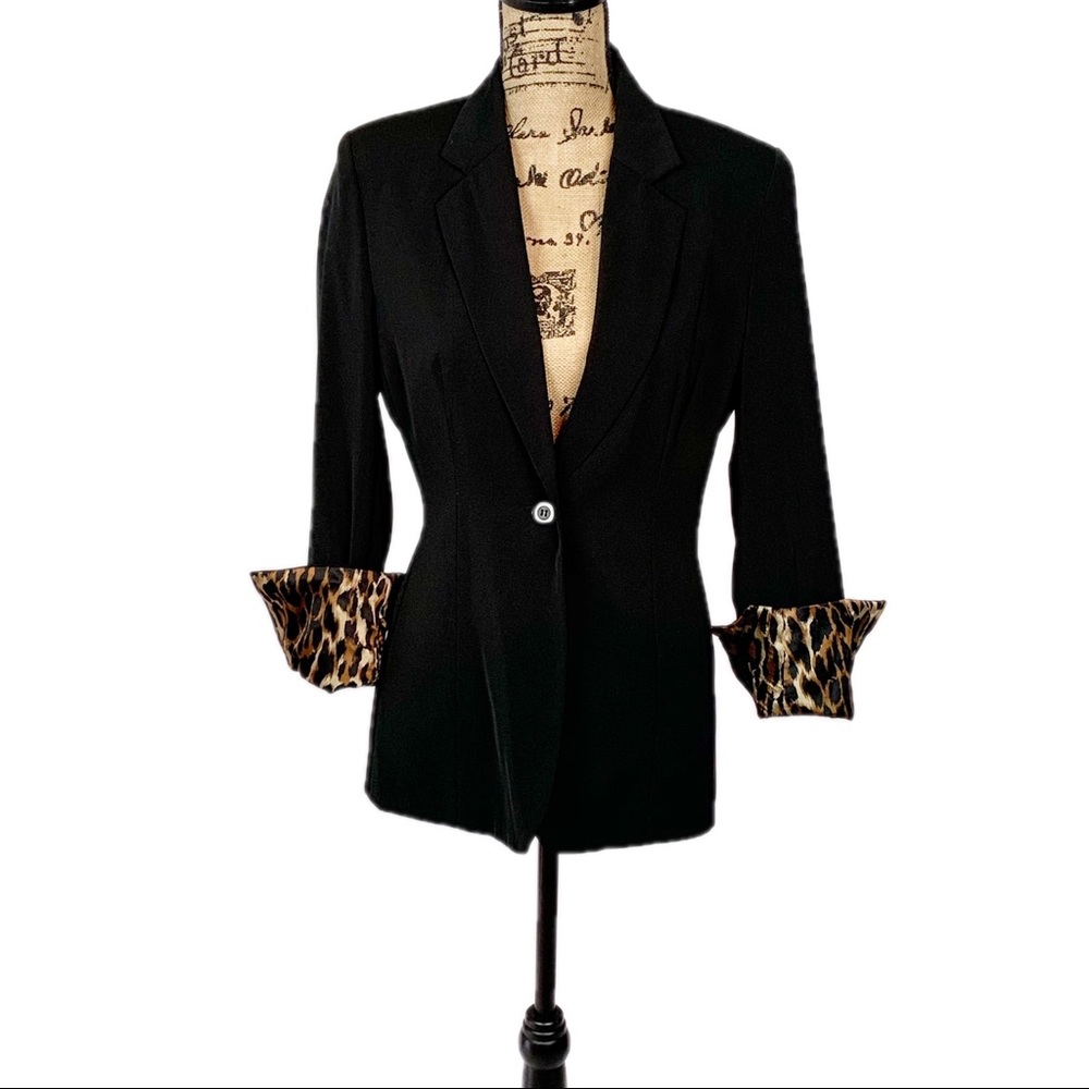 Susan Lucci Black One Button Blazer